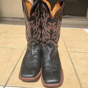 Justin Mens Black Cowboy Boots
